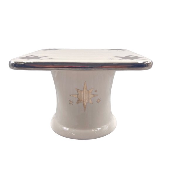 Vintage Bath and Body Works 1999 Pedestal Candle Holder Silver Stars - Picture 2 of 9